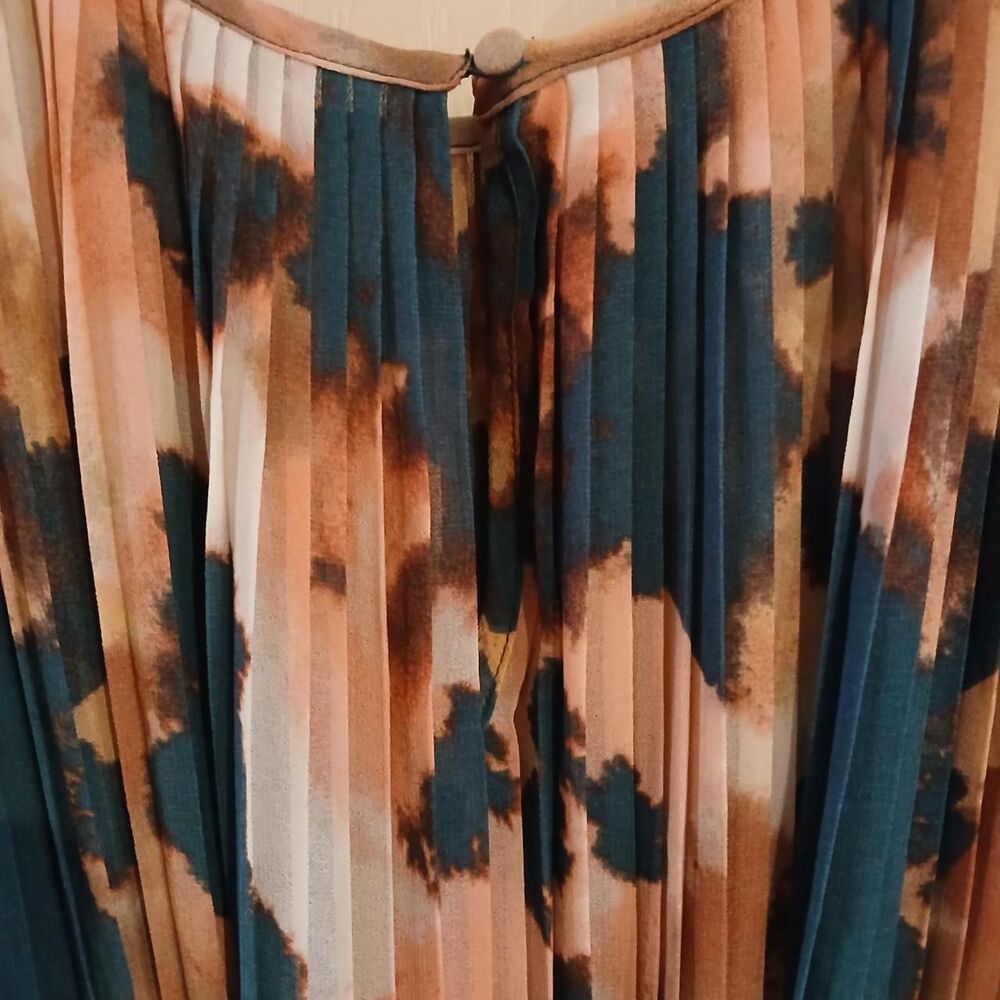 NWT Banana Republic pleated sleeveless crew neck midi dress tie waist L - Picture 8 of 8